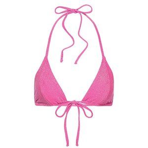 Good American Sparkle Sliding Triangle Bikini Top - Knockout Pink